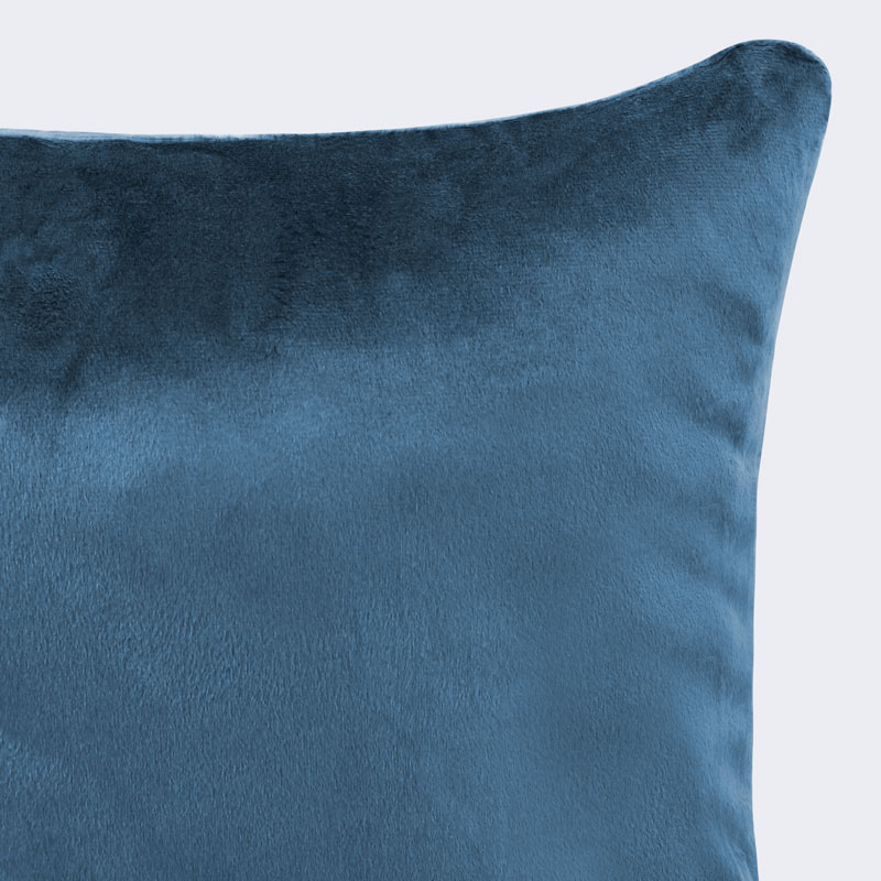 Coussin velours piqué 'Disco' bleu