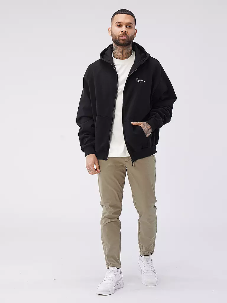 KARL KANI Kapuzensweatjacke schwarz