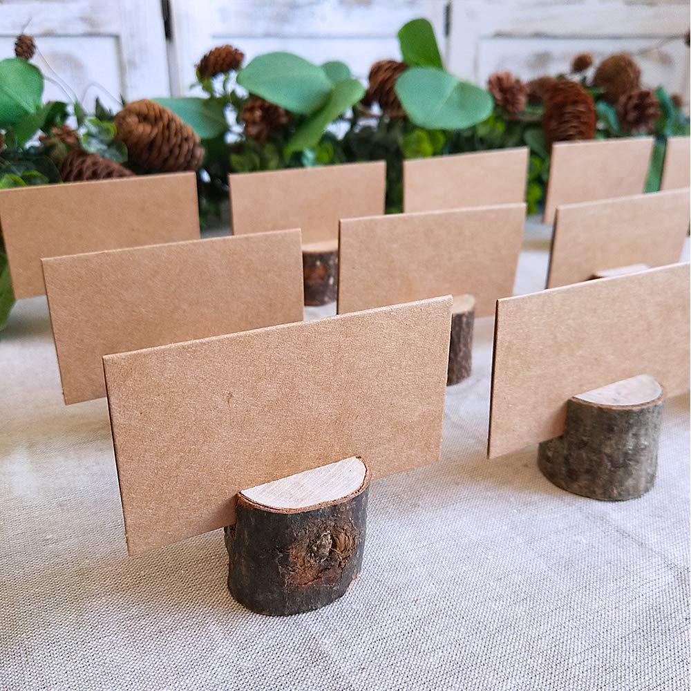 (10er Set) 9x5cm Kraftpapier Tischkarten Blanco DIY Namens Karten - Braun