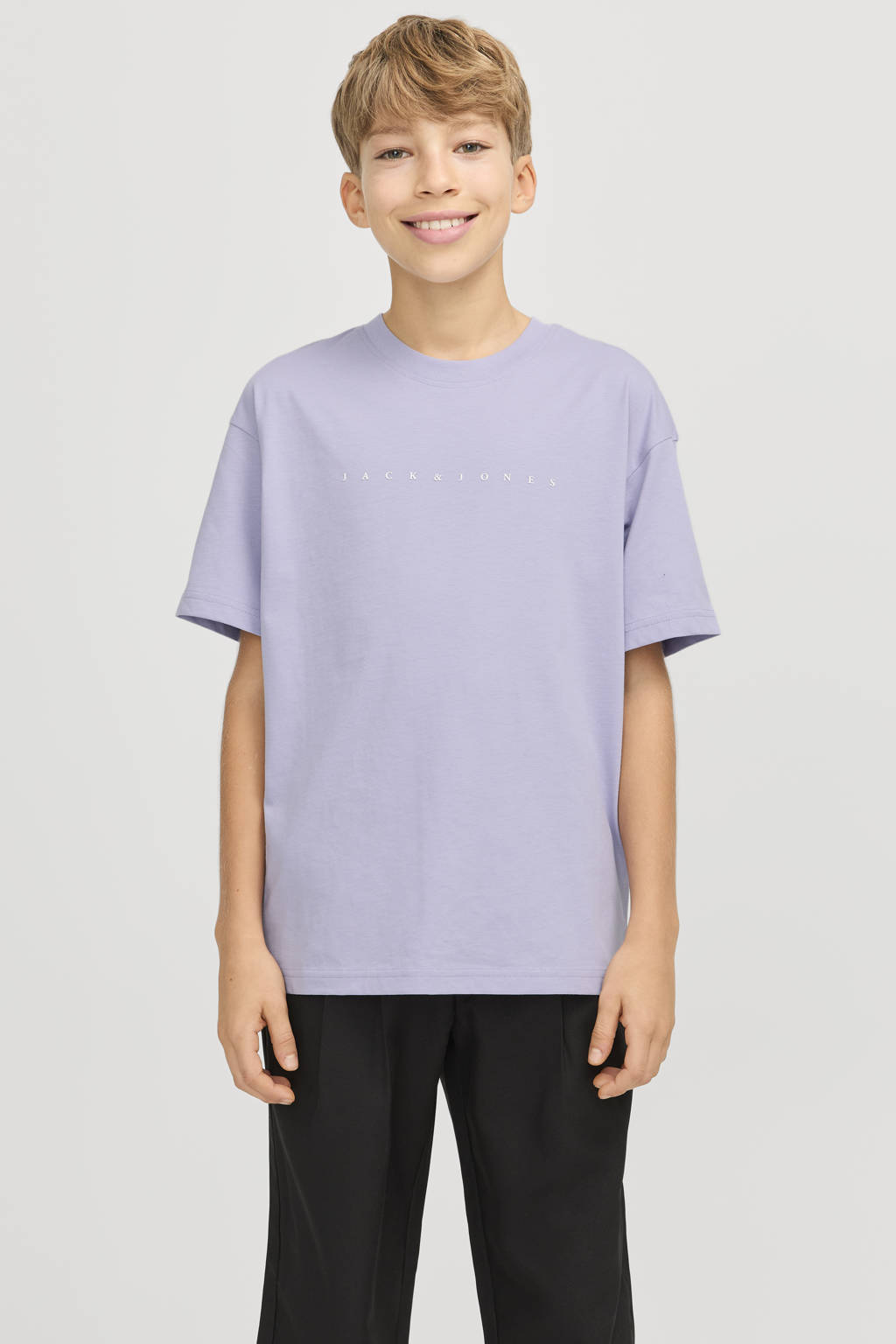 JACK & JONES T-shirt JJESTAR met tekst lila