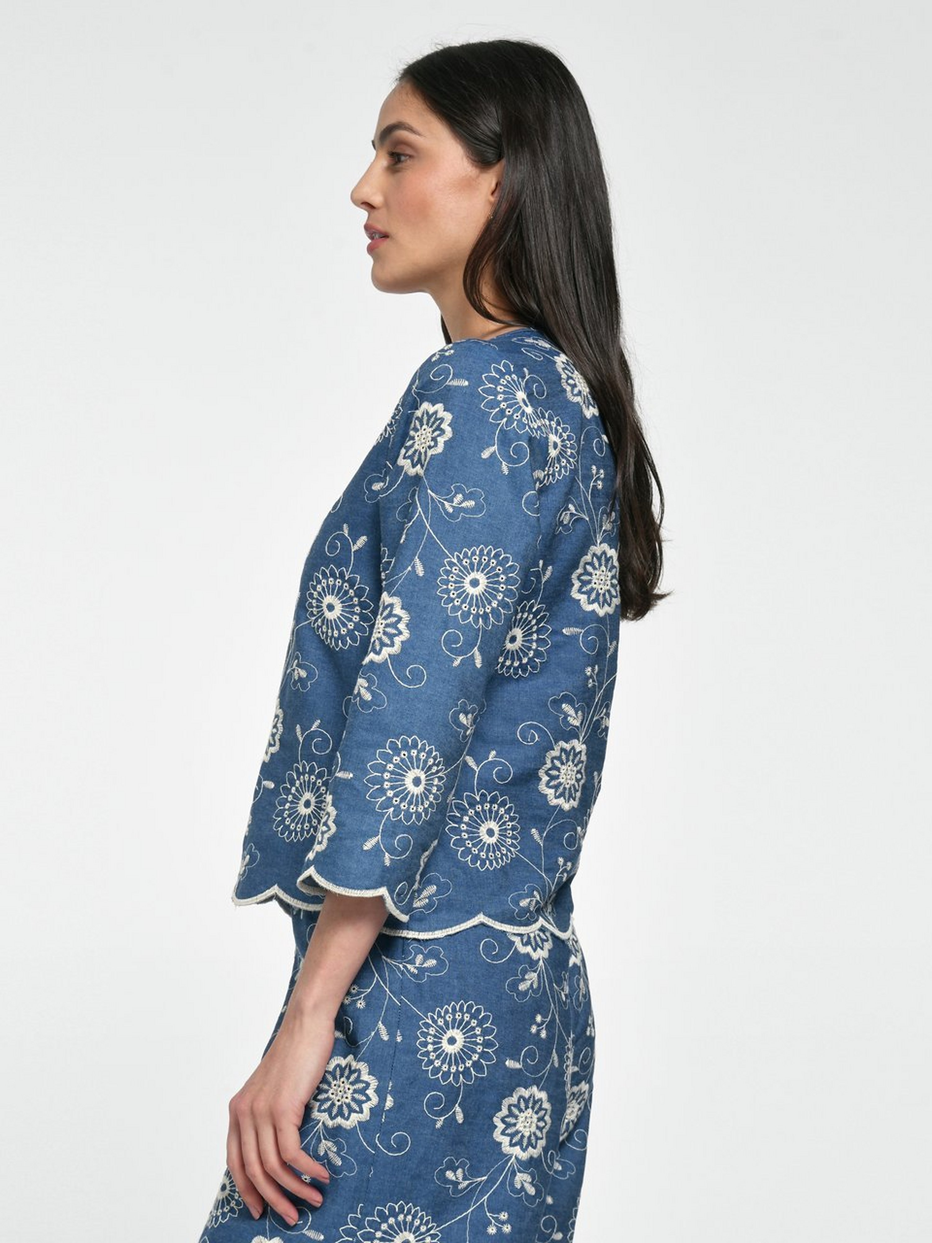 Blusen-Shirt mit 3/4-Arm