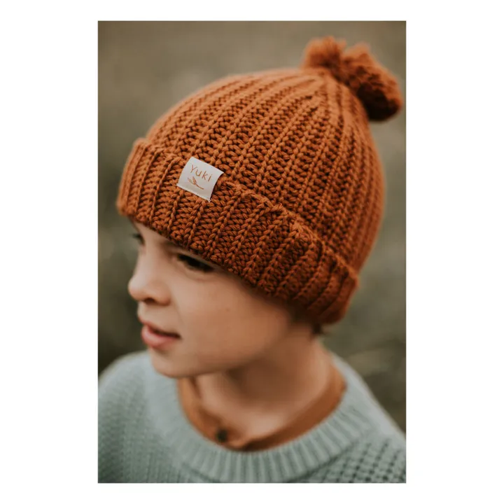 Yuki Bonnet Tricot Coton Bio | Marron