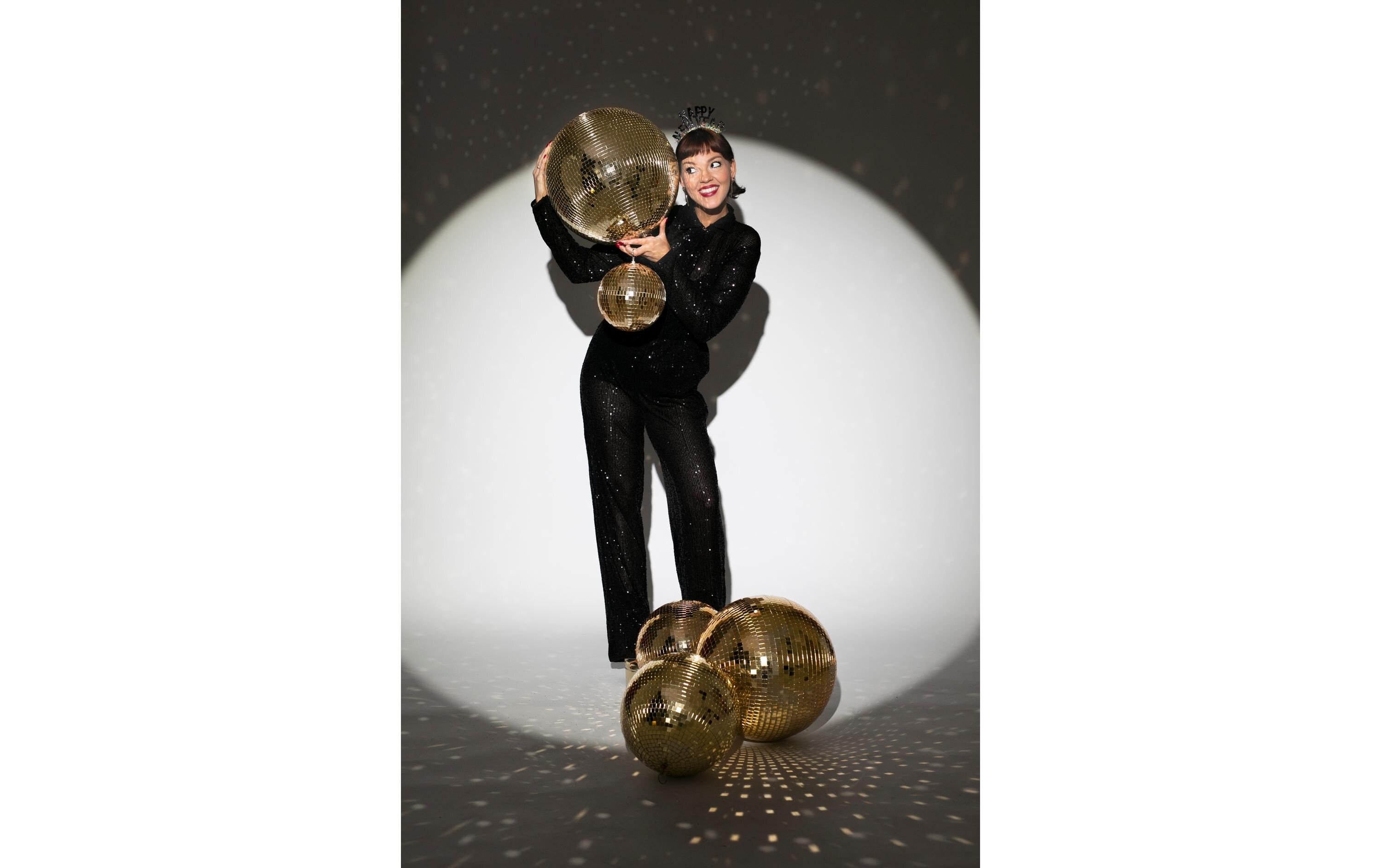 Partyaccessoire Discokugel Gold, 30 cmHängedekoration Discokugel