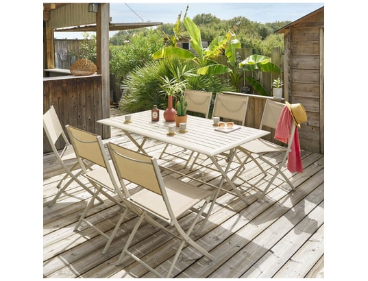 HESPERIDE - Table pliante Table de jardin pliante azua en aluminium - 6 places