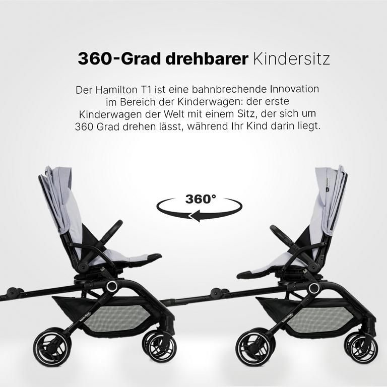 Hamilton by Yoop T1 Kinderwagen – Premium Buggy mit MagicFold™ 360Grad drehbar