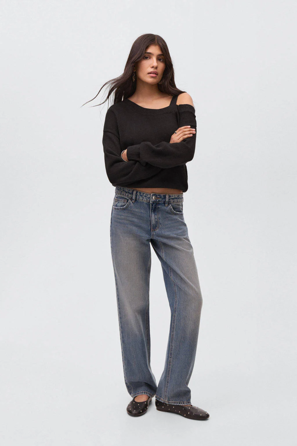 MANGO TEEN trui zwart fijn gebreid