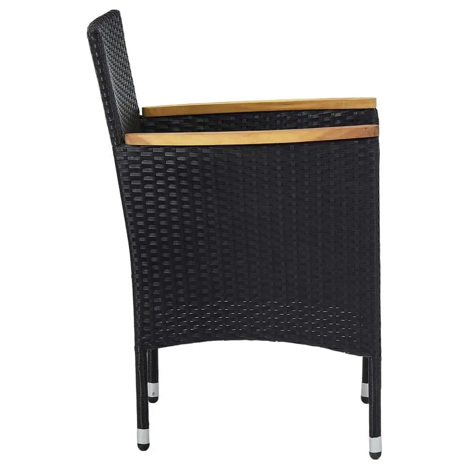 vidaXL - Tuinset - Zwart - Poly rattan