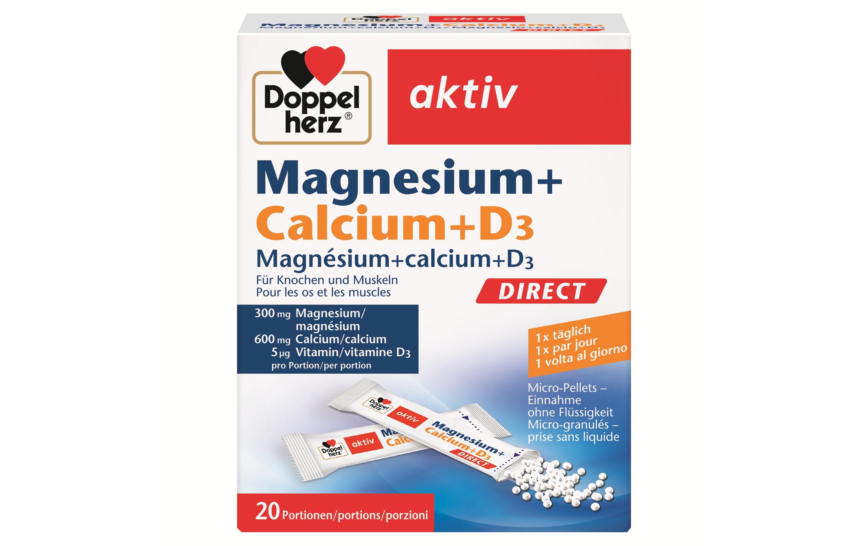 Magnesium + Calcium + D3 direct 20 StückSticks