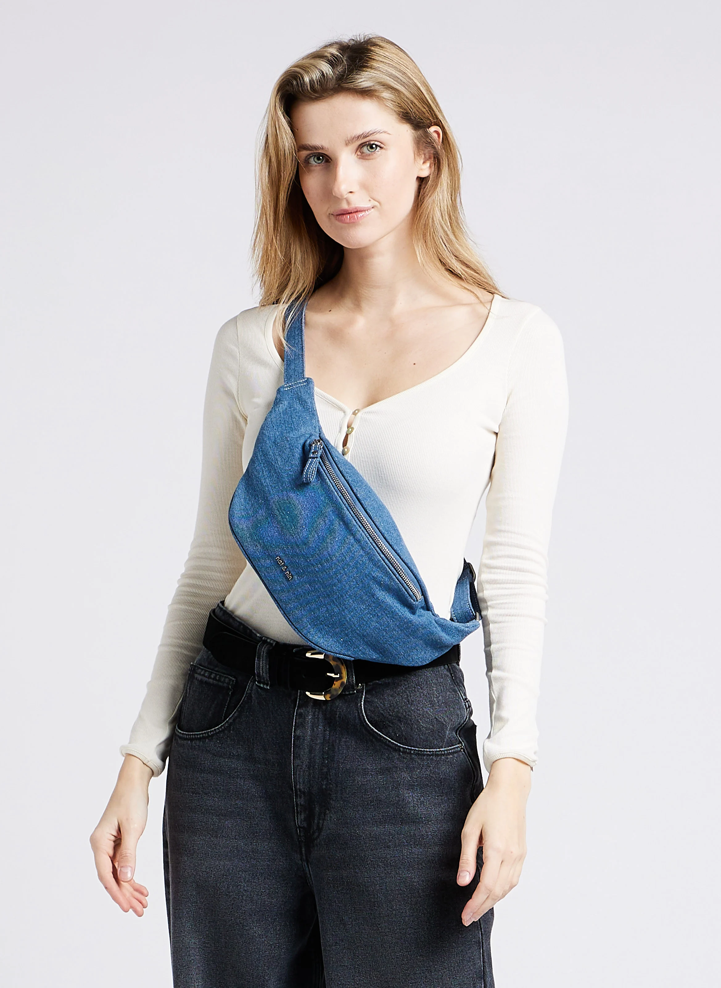 TRACY - Sac banane en coton | Bleu