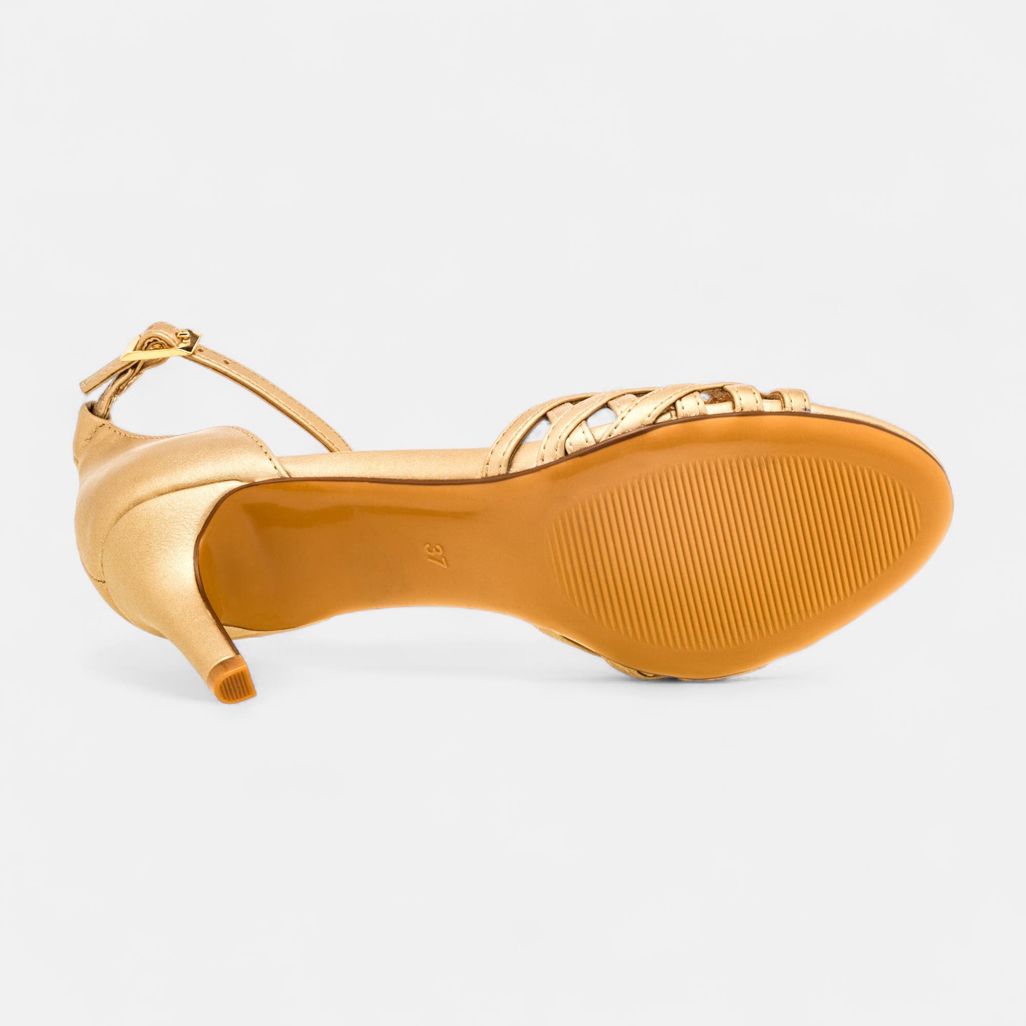 Nu-pieds à talon Femme or