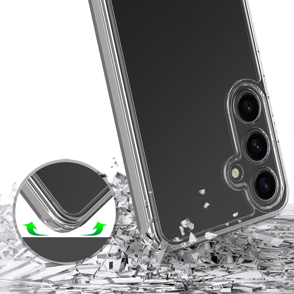 Samsung Galaxy S25 FE Hybrid Hülle TPU Bumper   Acryl Rückseite - Transparent