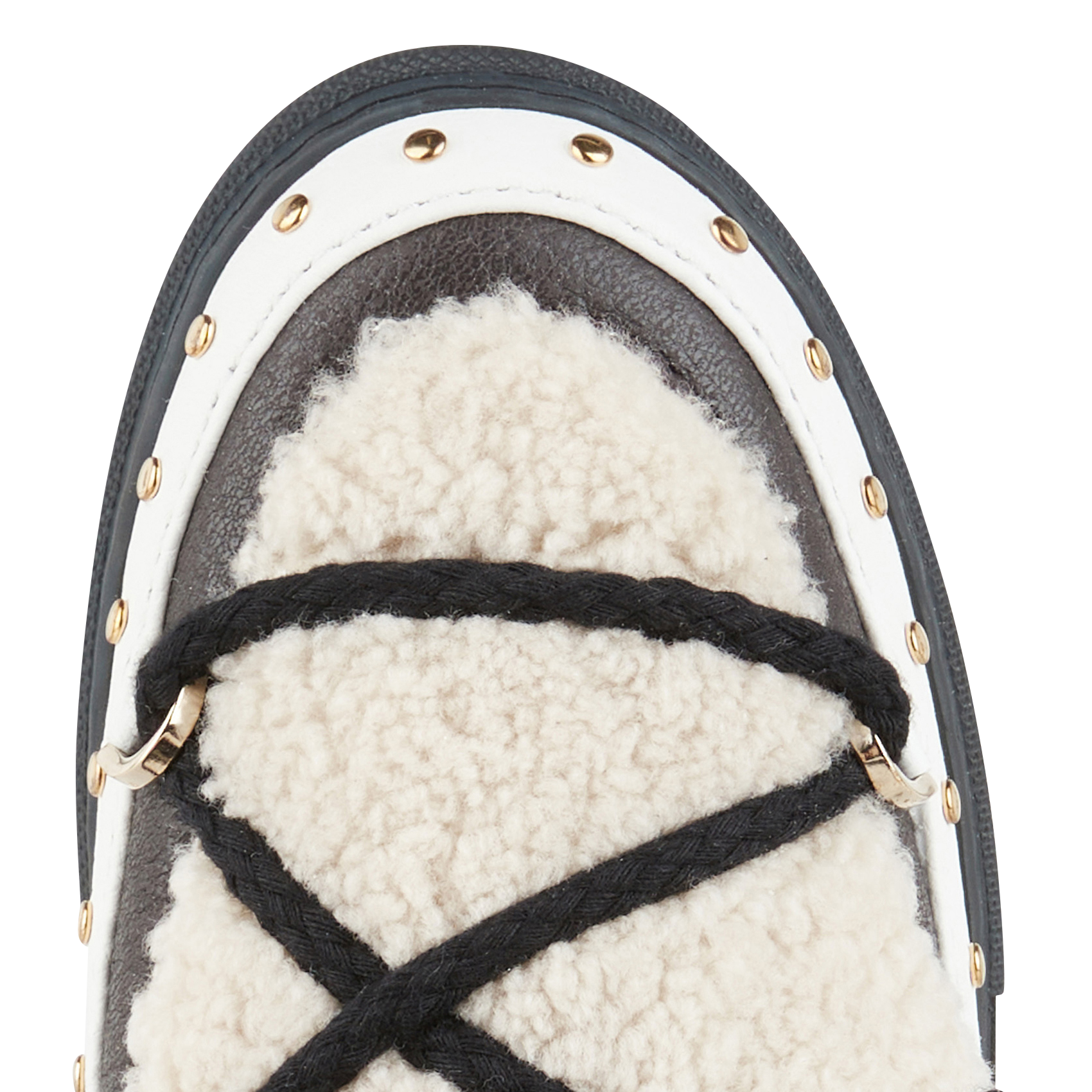 CURLY ROCK - Bottines shearling en cuir | Blanc