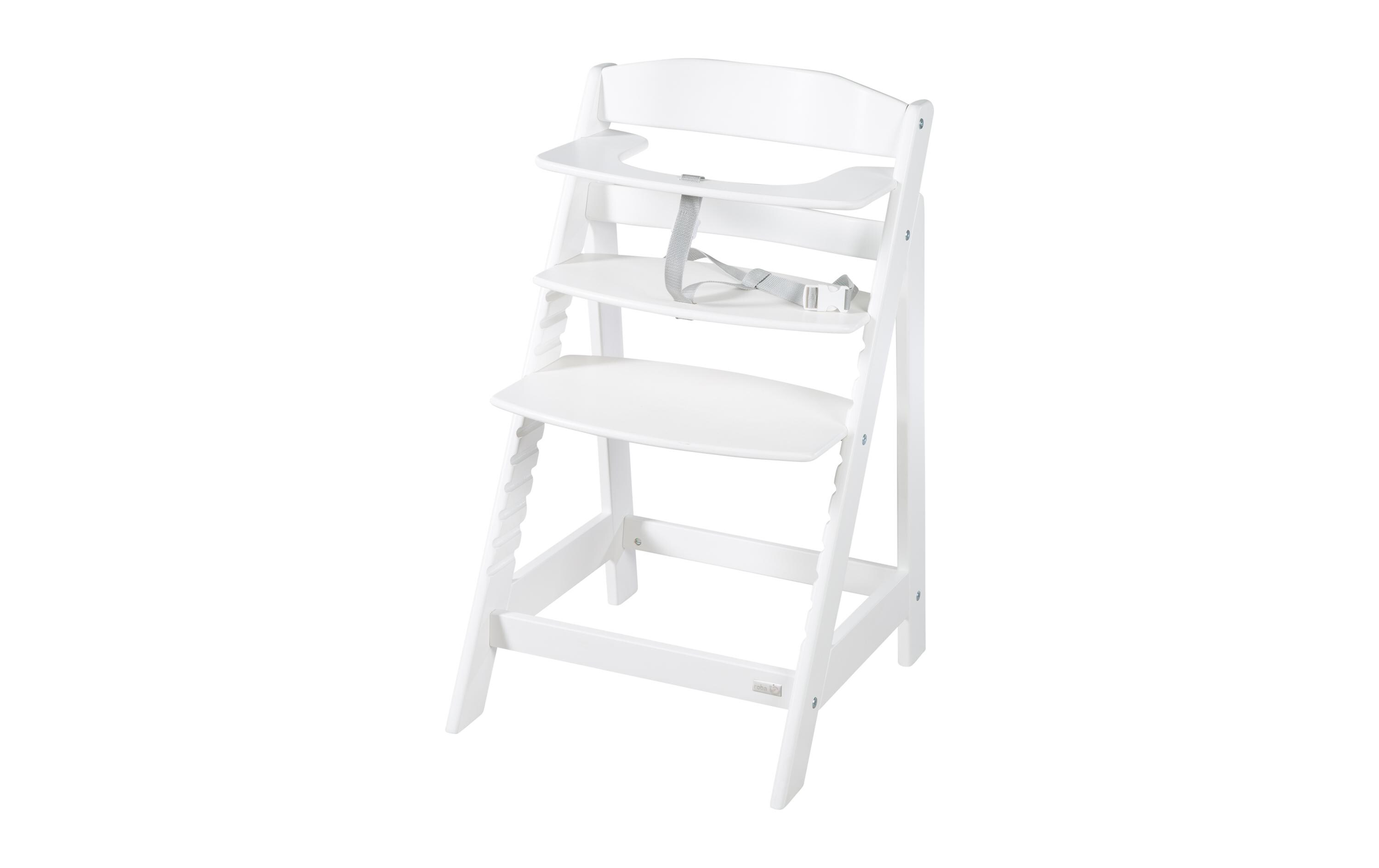 Treppenhochstuhl Born up Set 2-in-1 Weiss, Stone gesteppt<br>Hochstuhl mit Liegefunktion