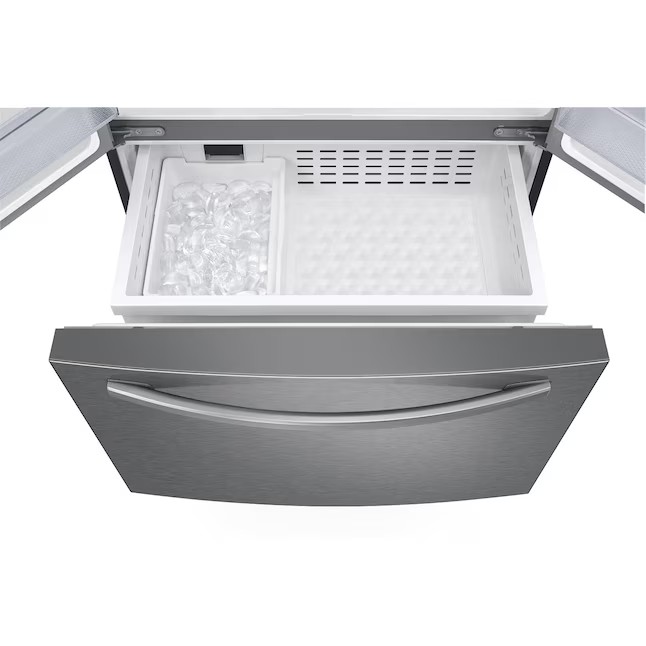 Refrigerador Samsung French Door de 27 pés cúbicos com máquina de gelo dupla (aço inoxidável resistente a impressões digitais) ENERGY STAR