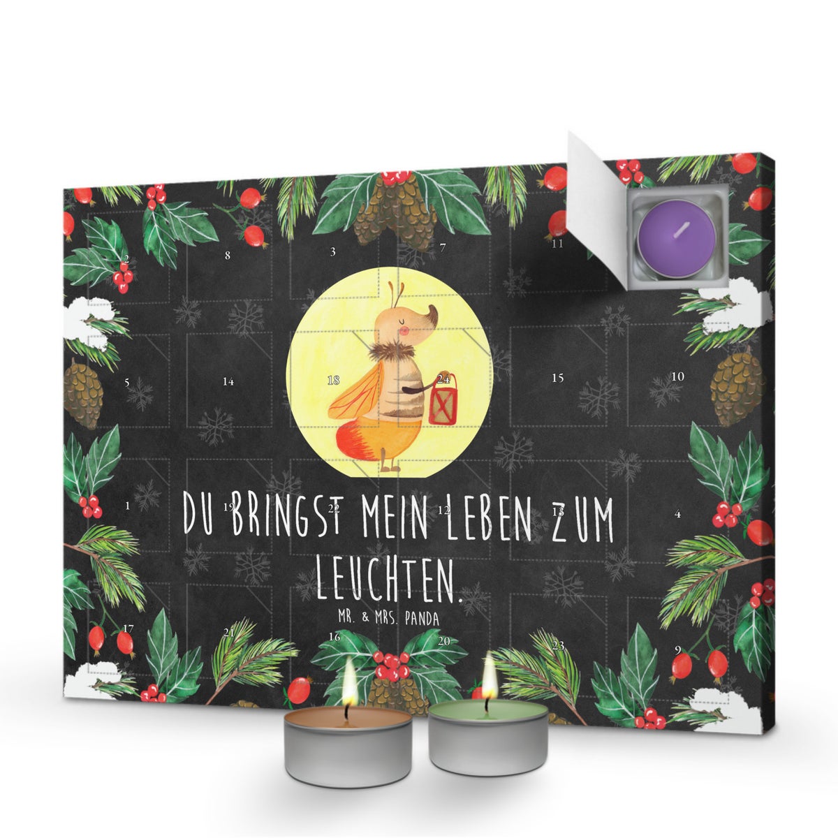 Mr. & Mrs. Panda Geurkaars Adventskalender Fireflies - Zwart