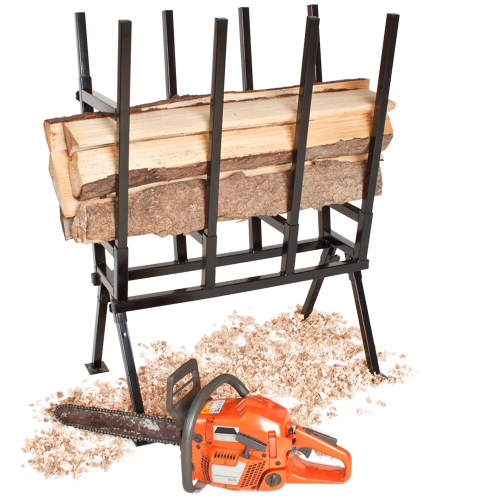 tectake® Holzsägebock, aus lackiertem Stahl, Belastbarkeit 400 kg, 76 x 53 x 102 cm