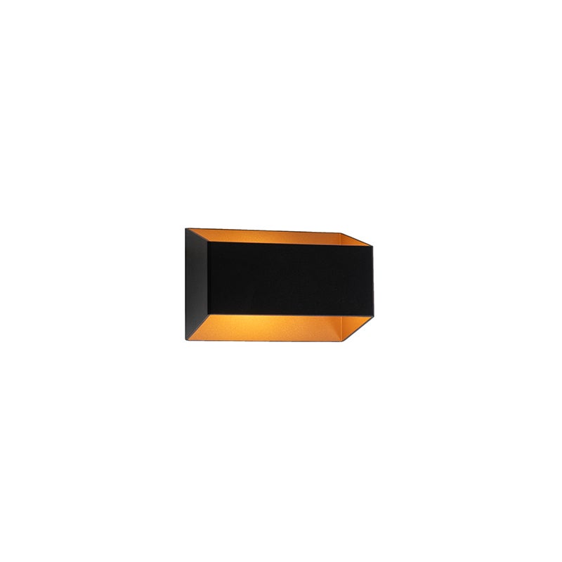 Design wandlamp, zwart met gouden accenten - Alone S.
