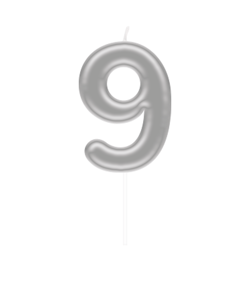 9 Jaar Kaars Zilver 10,5cm