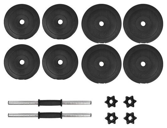Haltères 14 pièces 20 kg poids barres disques fitness musculation biceps 02_0000737