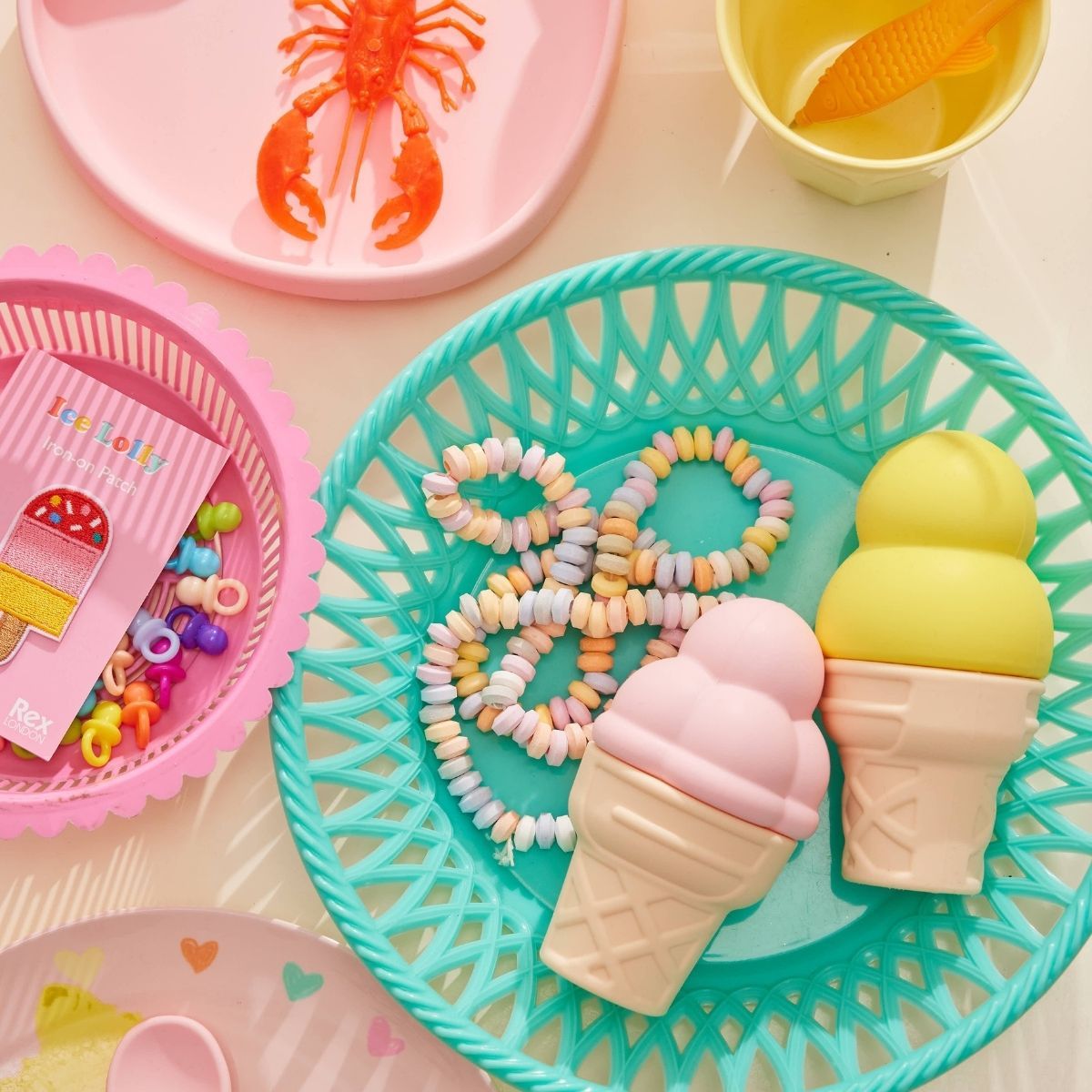 Jeu de bain silicone 3 cornets de glace
