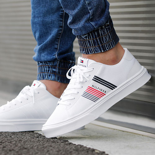 Baskets Lightweight Stripes Knit 2836 Blanc