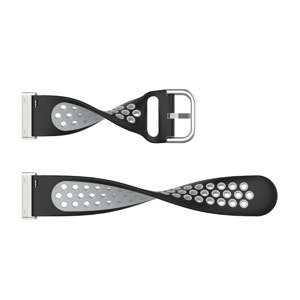 Fitbit Versa 4 / Sense 2 Ersatz Silikon Armband Dual Color (Gelenkumfang 190 - 230mm) - Dunkelgrün / Schwarz