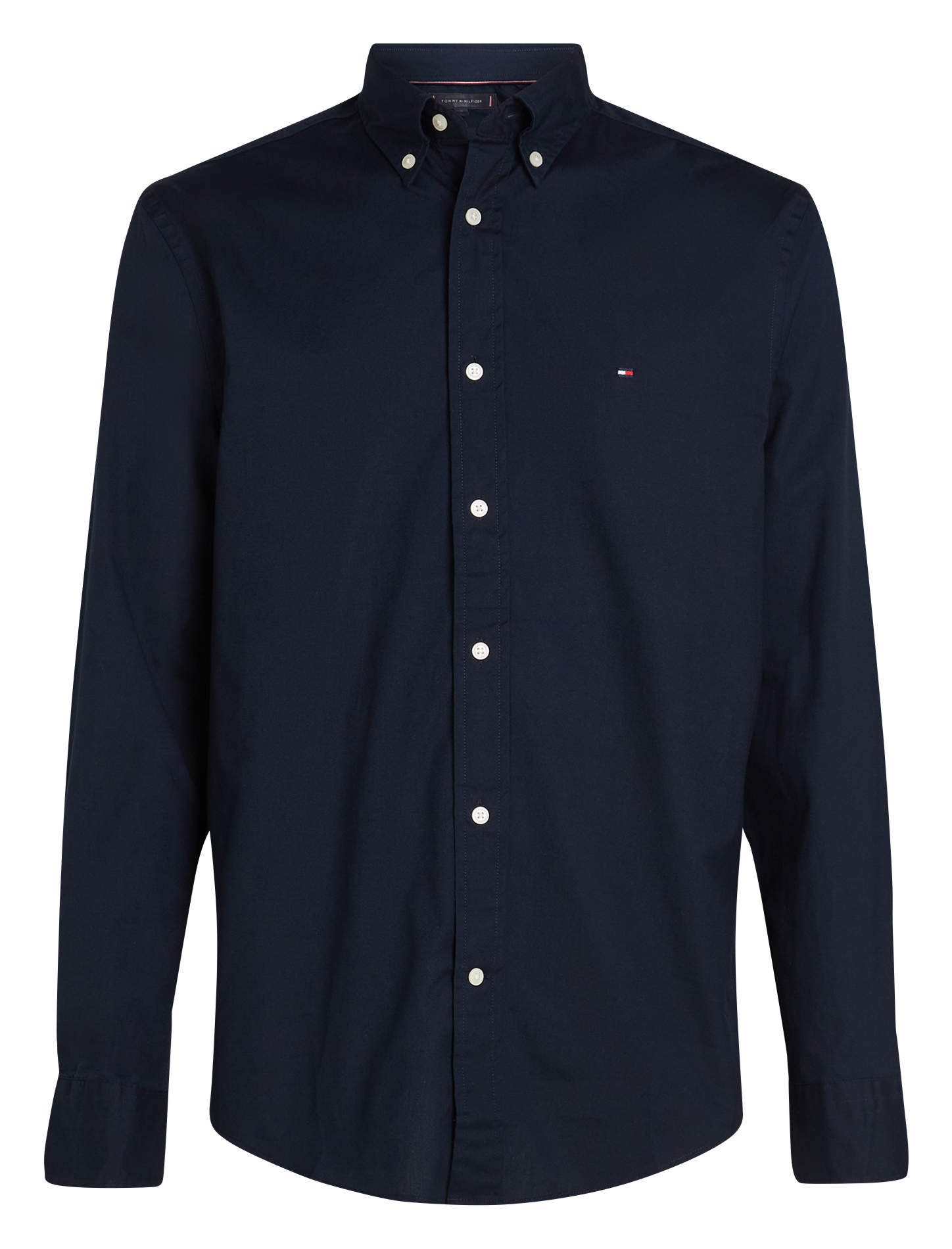 Chemise droite boutonnée en coton | Bleu