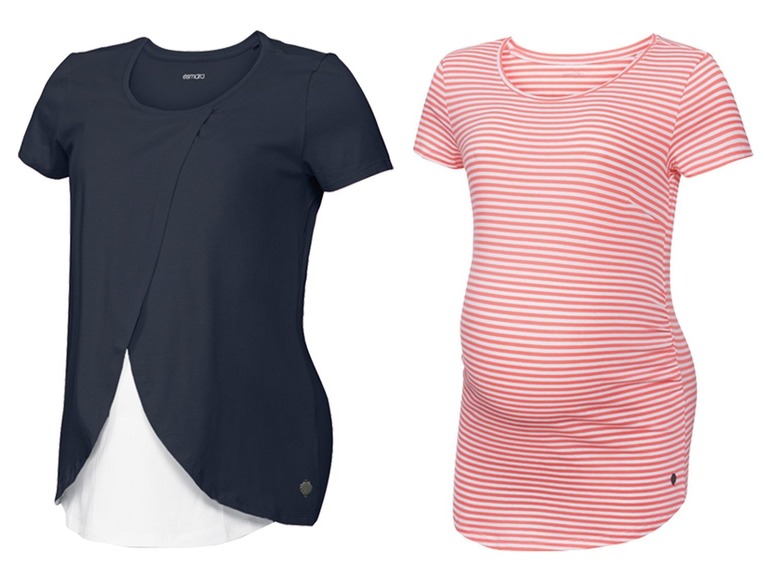 Set van 2 zwangerschapsshirts, katoen