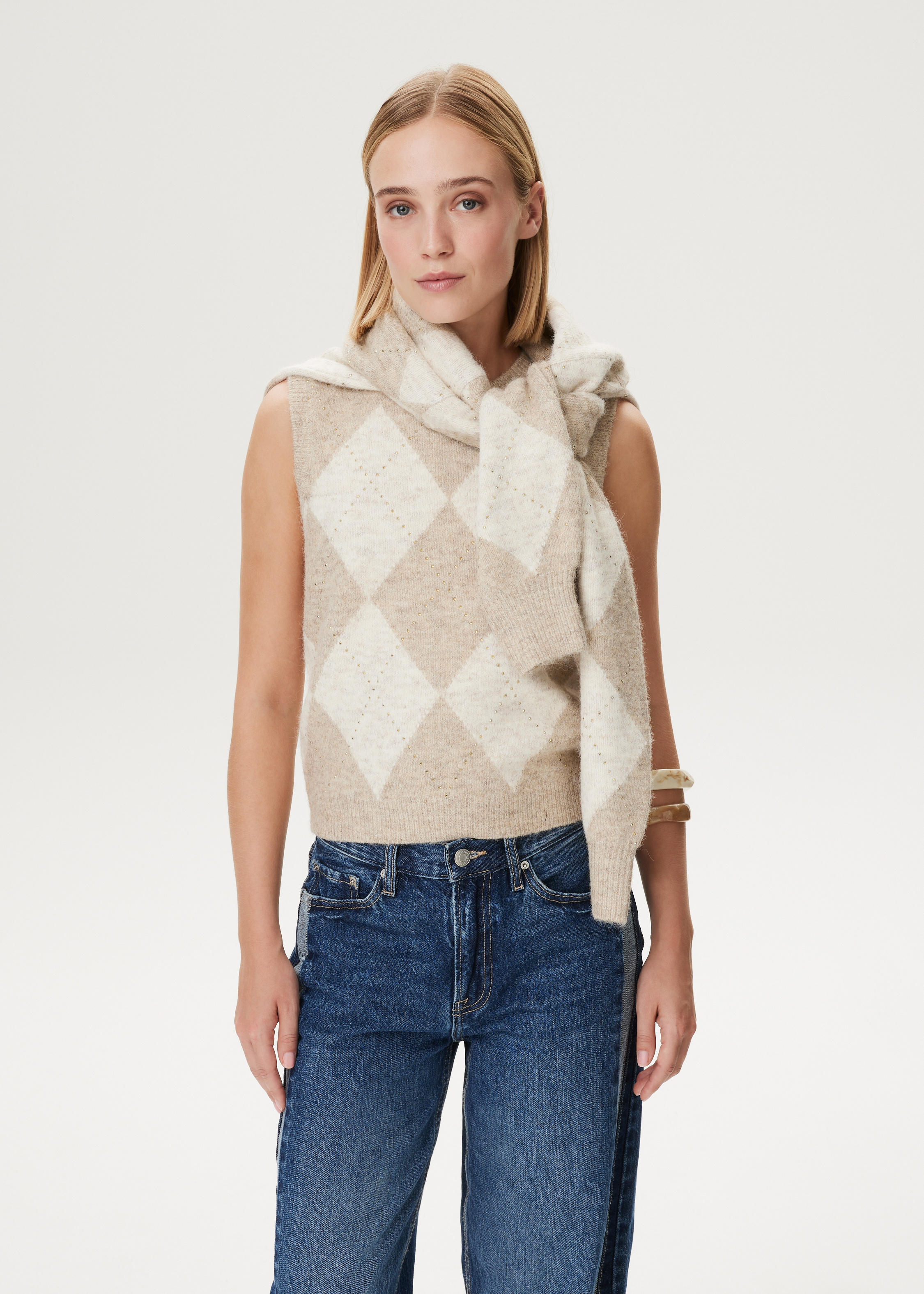 Spencer met argyle patroon en strass