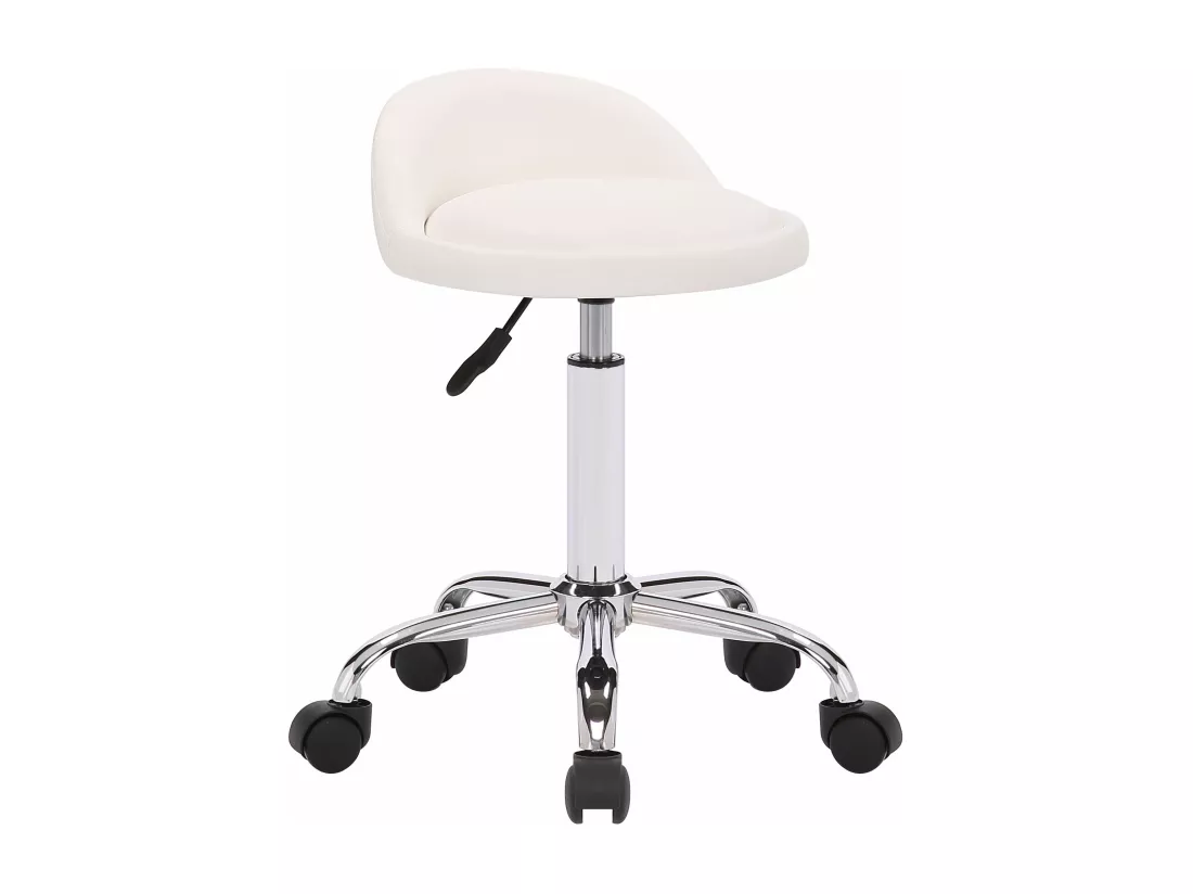 Tabouret de bureau - Similicuir - Blanc - Teramo