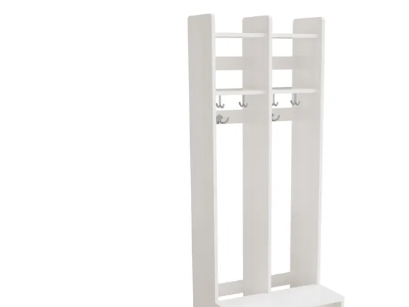 Garderobeindretning Eira Light, gulvmodel 4 pladser, 250 mm rumbredde, naturfarvet krydsfinér