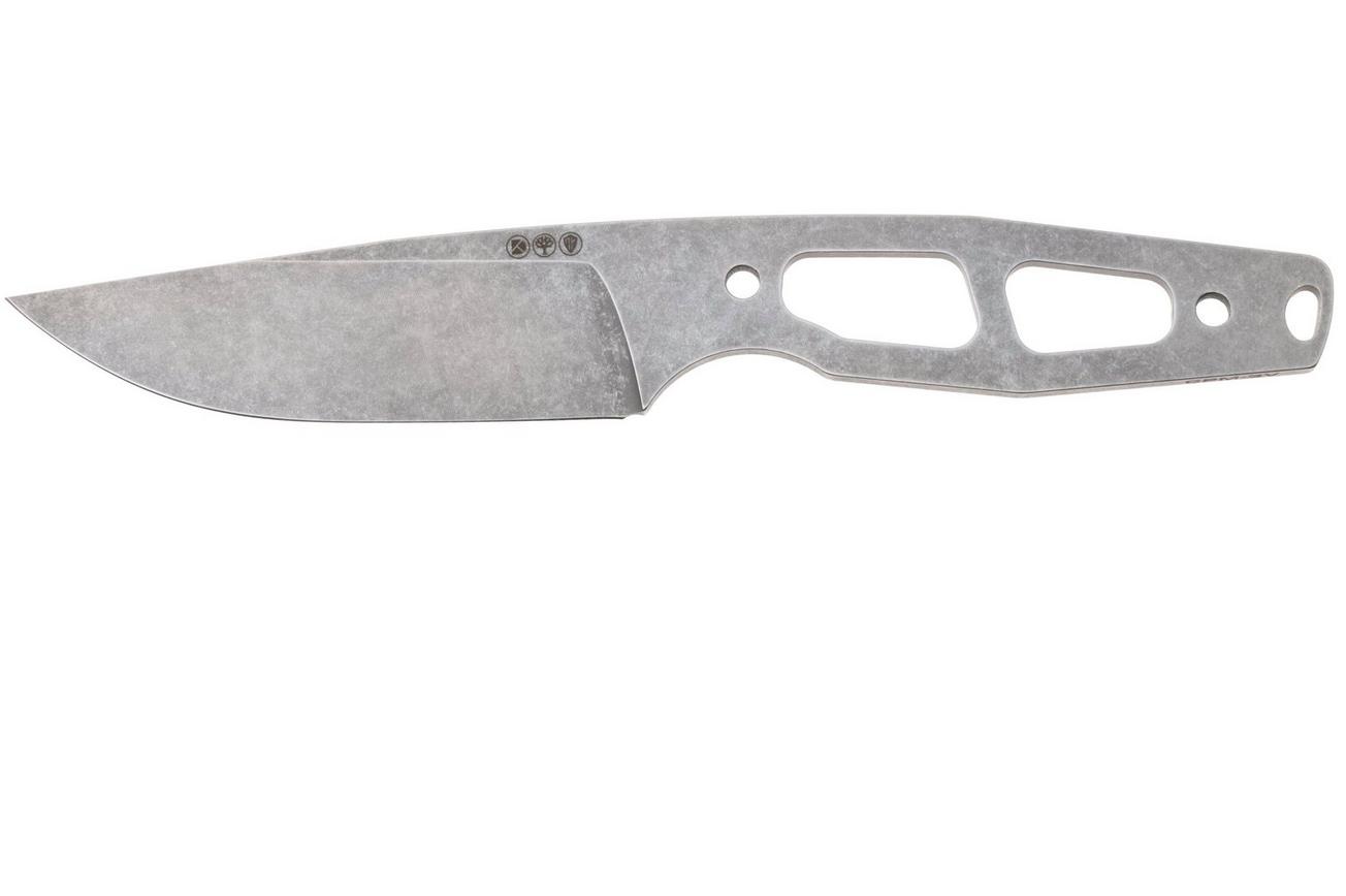 Daily Customs AK4 P10017387, Stonewashed CPM 3V Drop Point, vaststaand mes
