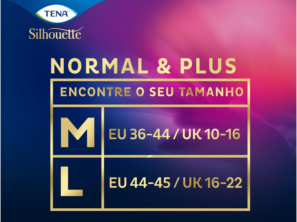 CUECAS INCONTINÊNCIA TAMANHO L PRETA TENA SILHOUETTE 8 UN