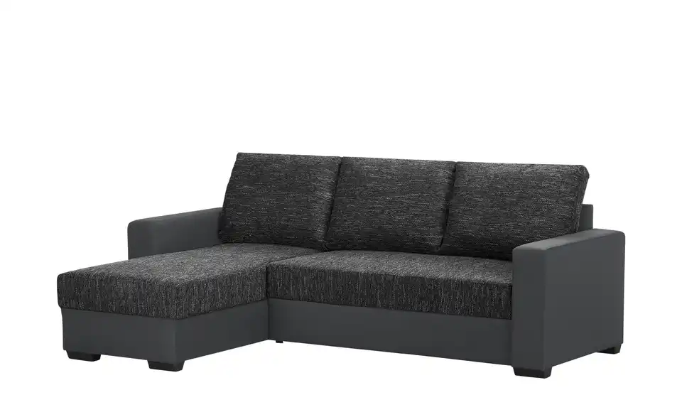 Ecksofa Navarra Schwarz, Anthrazit links
