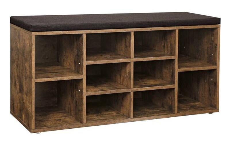 VASAGLE Schuhregal »mit Polster, 104 x 48 cm, Dunkelbraun«