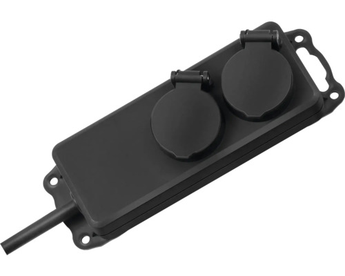 Brennenstuhl 2-voudige stekkerdoos 3G1.5 zwart 2,0 m