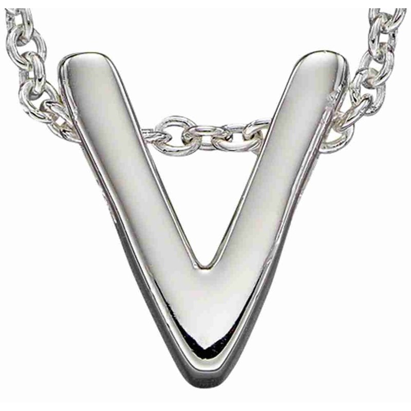 Collier lettre V en argent 925/1000