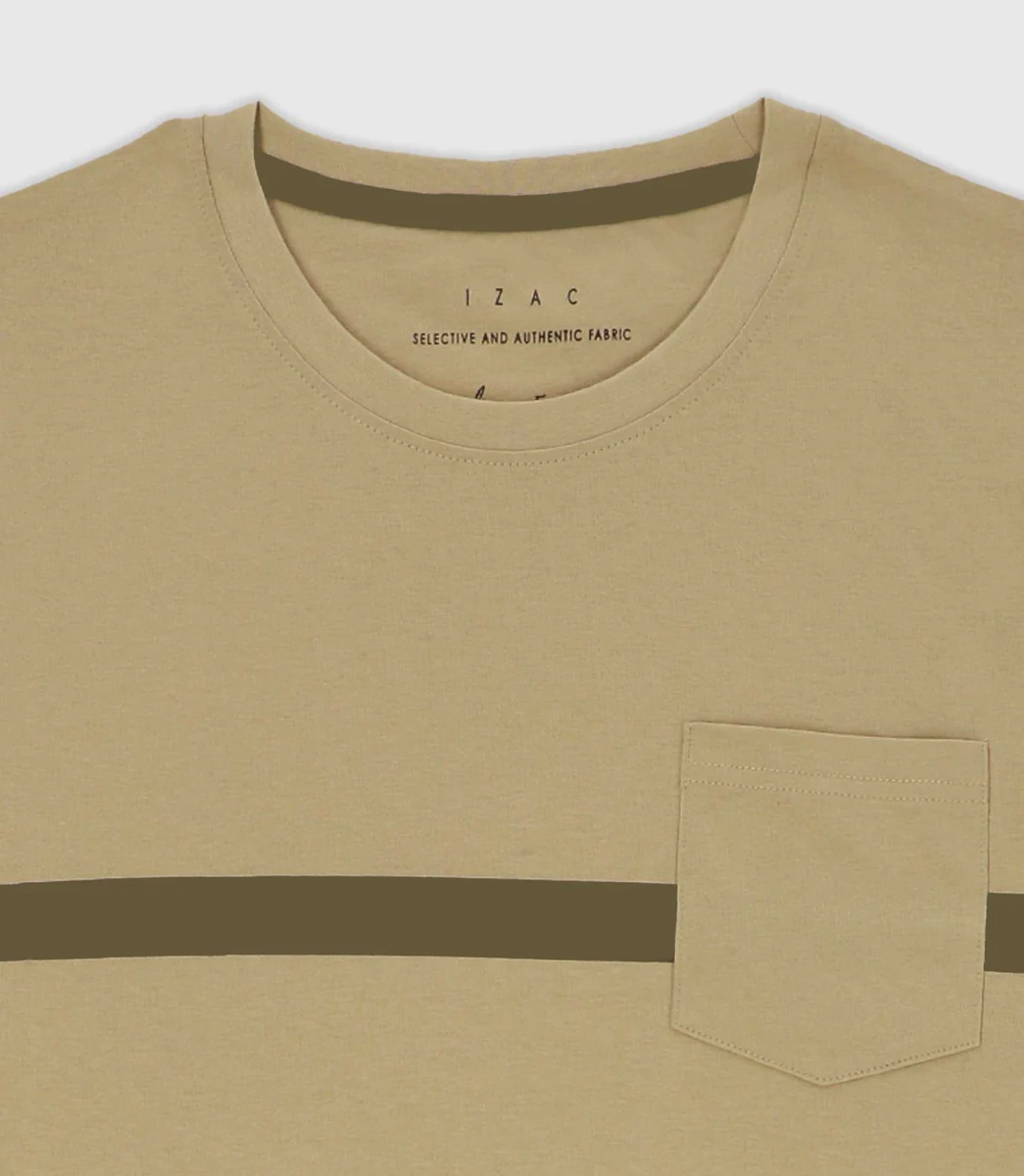 T-shirt avec bande kaki