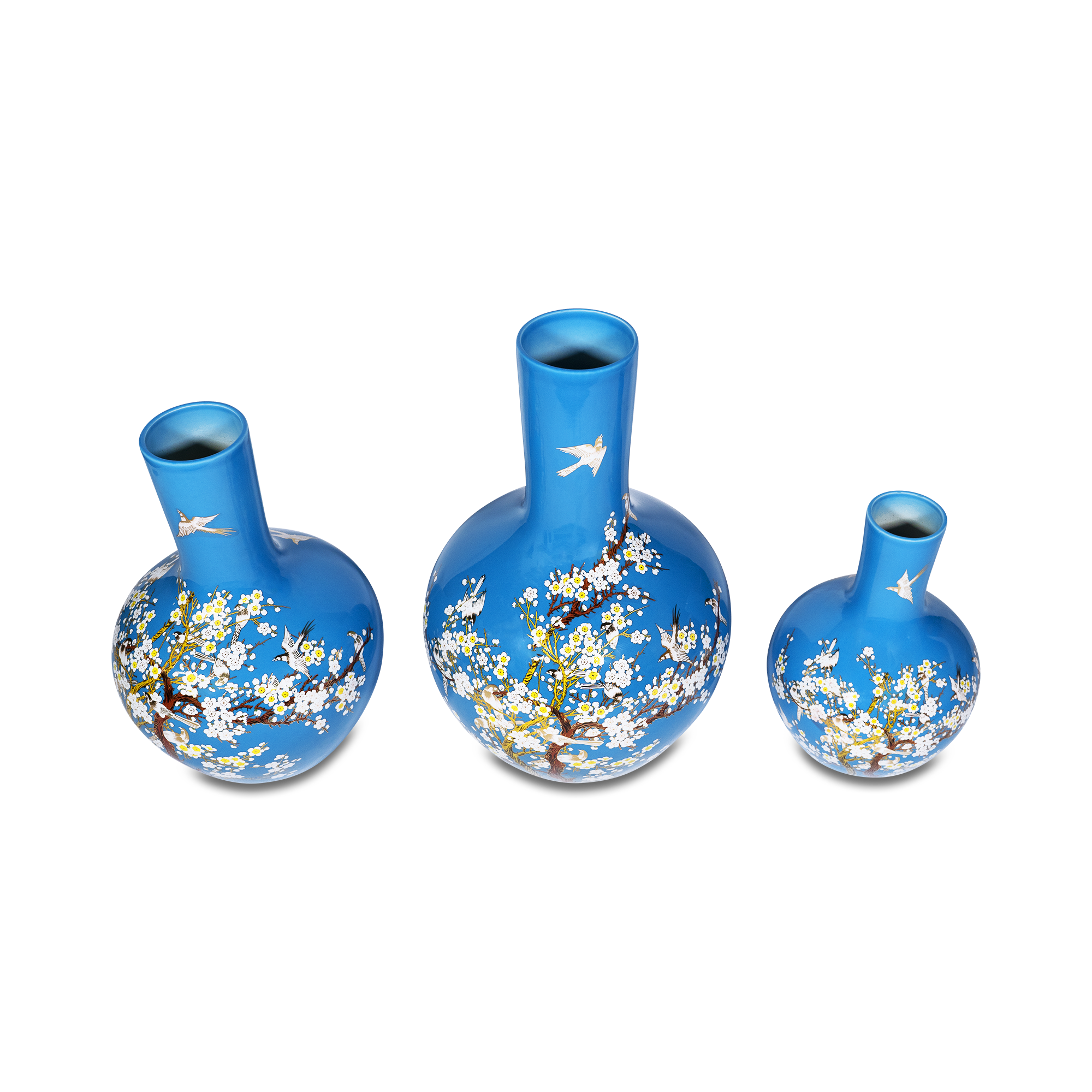 Bloemenvaas geel XL Vaas blauw bloemen XL