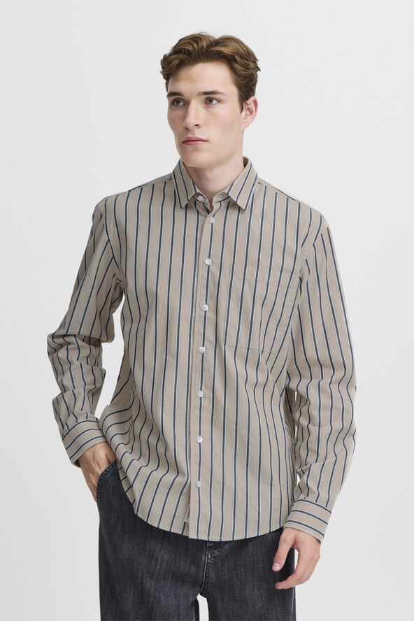 Casual Friday CFALVIN LS dobby striped shirt Silver mink