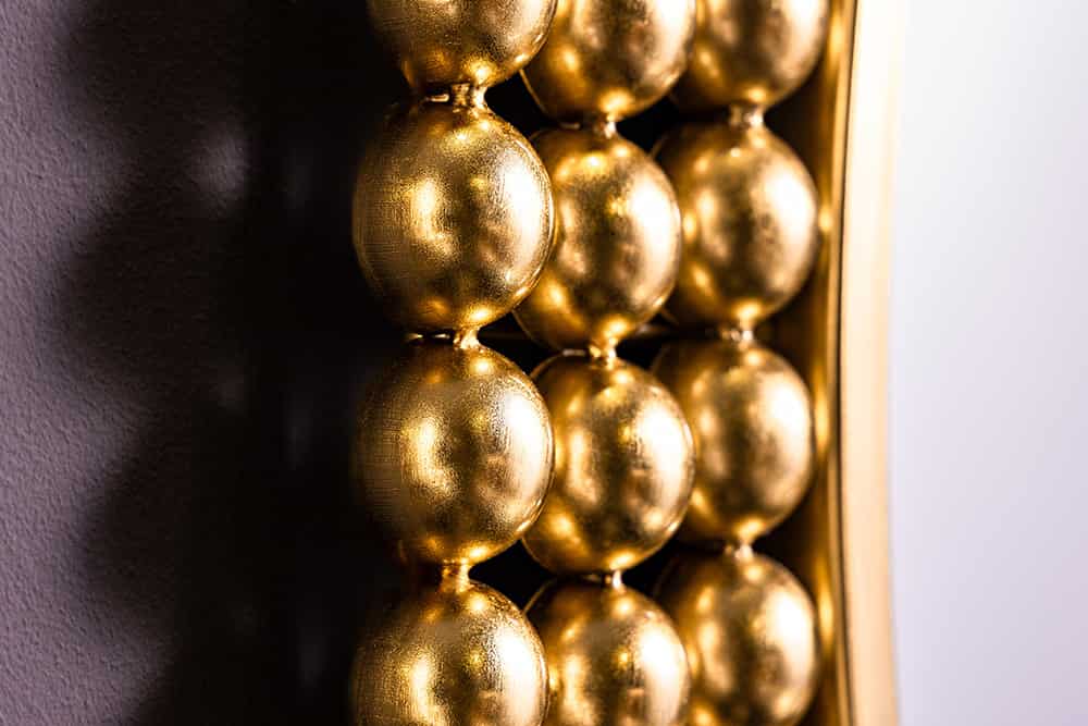Runder Wandspiegel PEARLS 75cm gold Metall