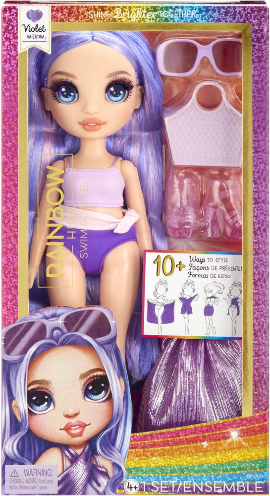 RAINBOW HIGH SWIM ET STYLE POUPEE MANNEQUIN 27CM - VIOLET
