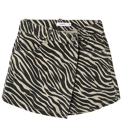 Name It Jeansshorts - NfkZebra - Zement/Black Zebra
