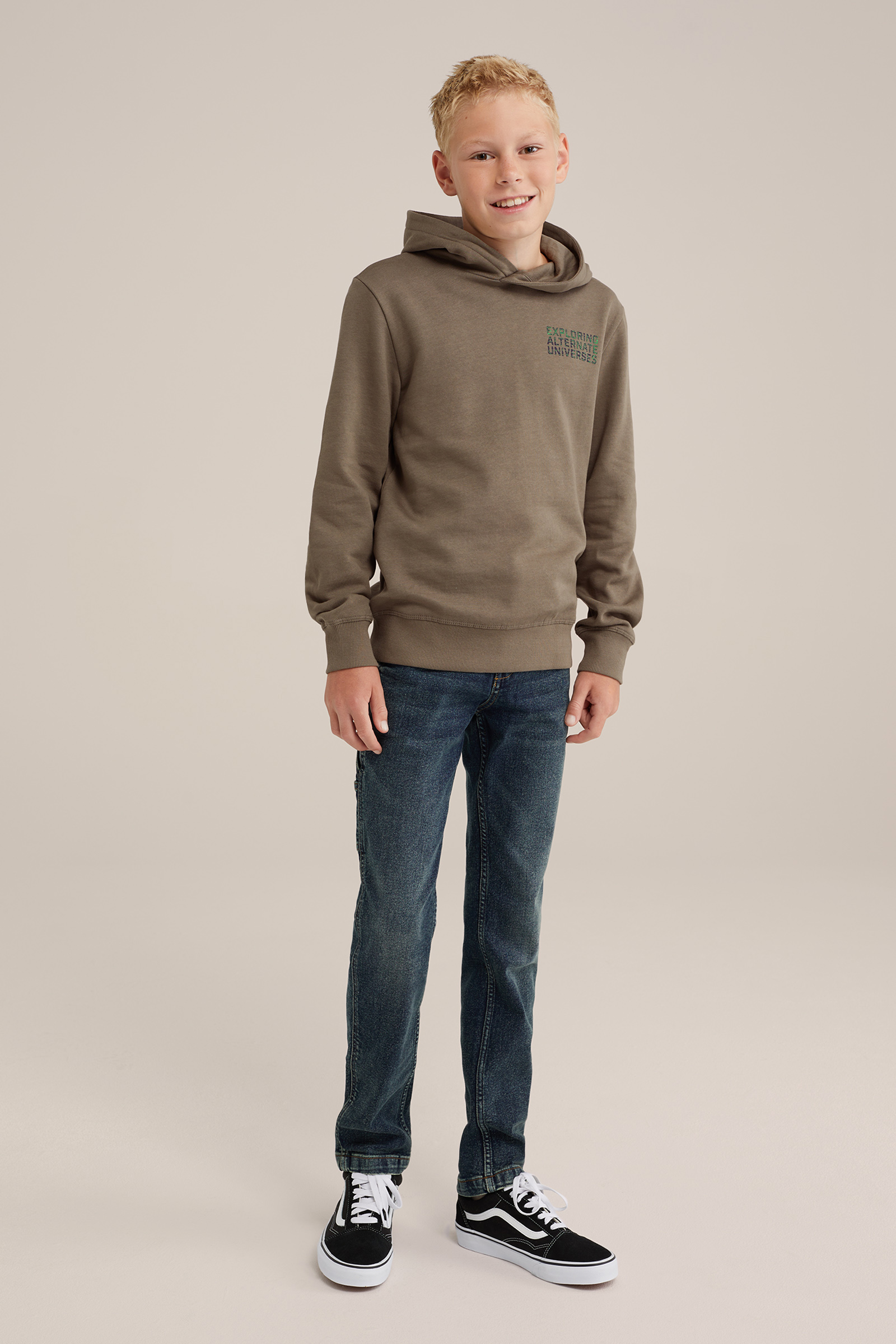 Jongens hoodie met opdruk Blue Ridge Legergroen