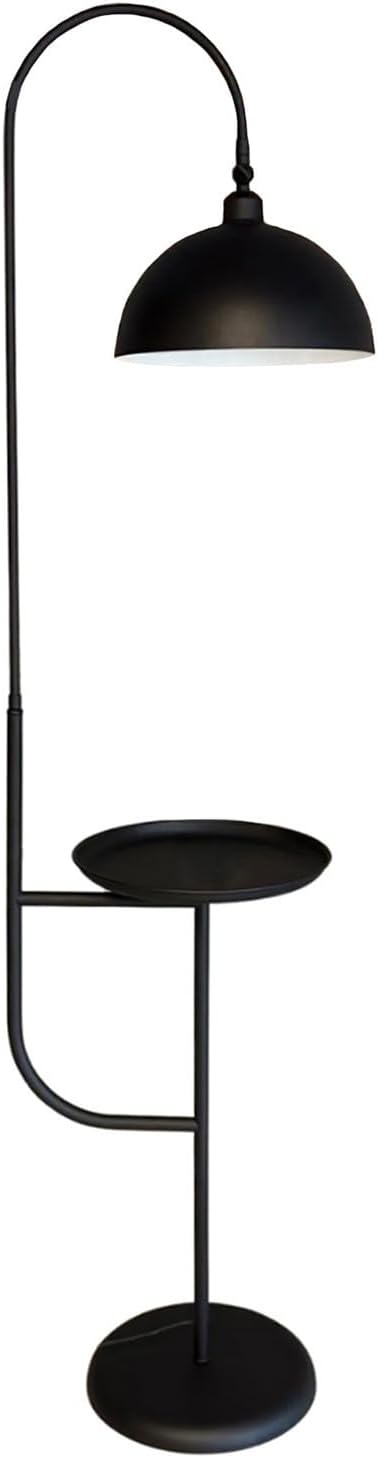 bamyum Gorkiede Metall, Moderne, Stehlampe Wohnzimmer, Schlafzimmer, Kinderzimmer mit E27 Fassung, 30 cm Breit, verstellbarer Lampenschirm, Stehleuchte mit Ablage, Schwarz