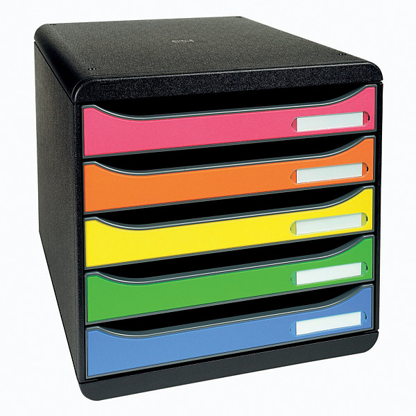 Module de rangement Big Box Plus 5 tiroirs Iderama – Arlequin Mat, couleurs assorties