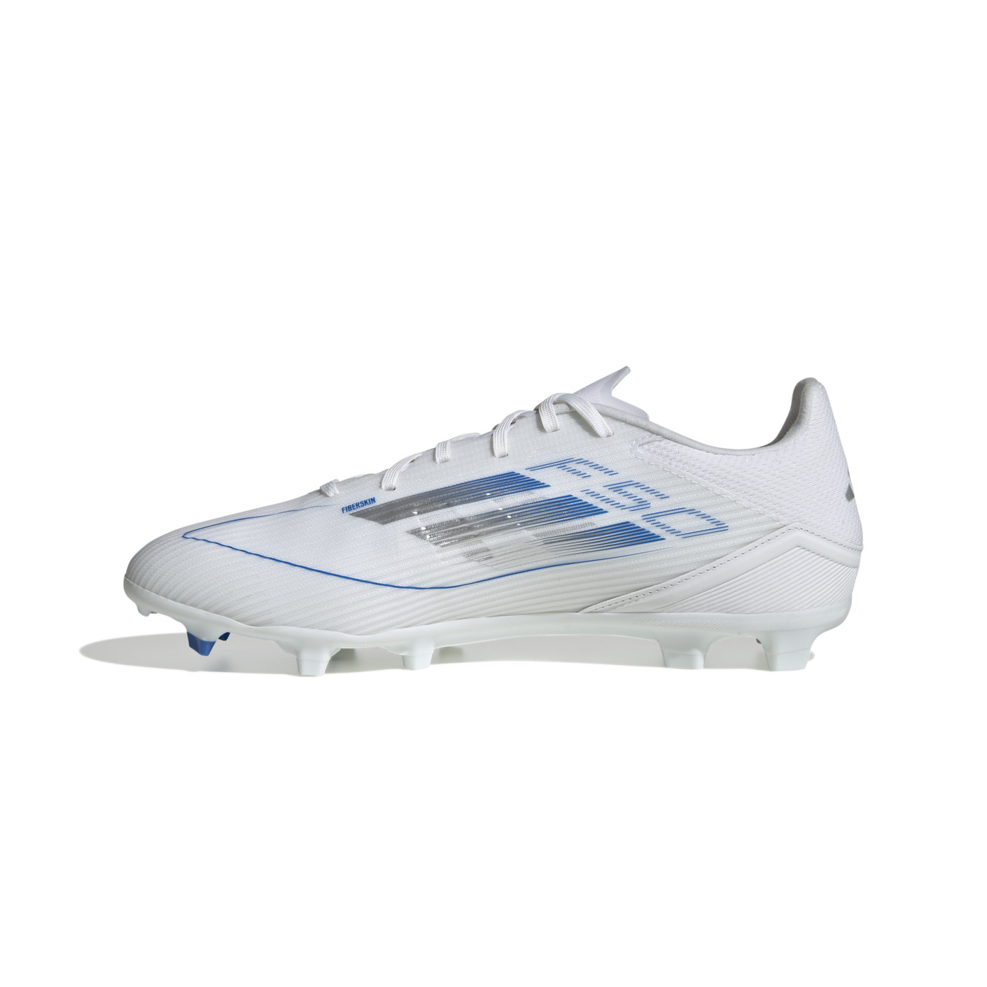 Adidas F50 League Gras / Kunstgras Voetbalschoenen (MG) Wit Blauw Zilver