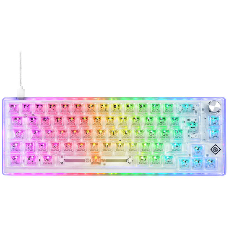 Deltaco RGB TKL Gaming Tastatur, transparent, kabelgebunden