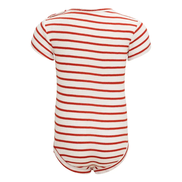 Minimalisma Combinaison Rayée en Soie Buddy | Rouge