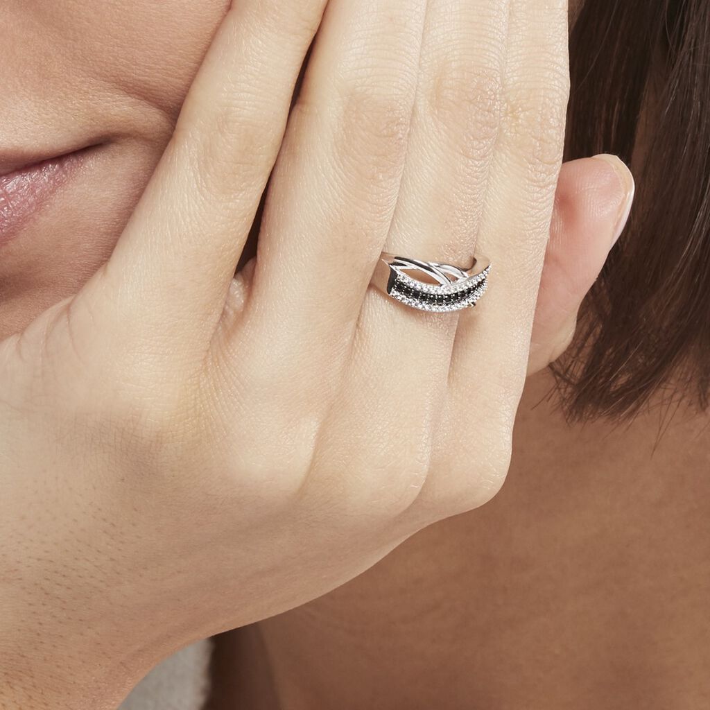 Bague Argent Blanc Agrona Oxydes De Zirconium